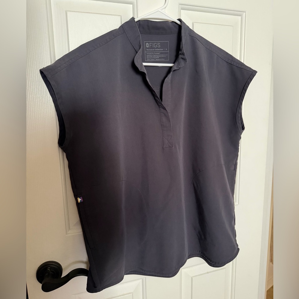 Figs Tops Figs Pride Limited Edition Rafaela Grey Charcoal Oversized Scrub Top